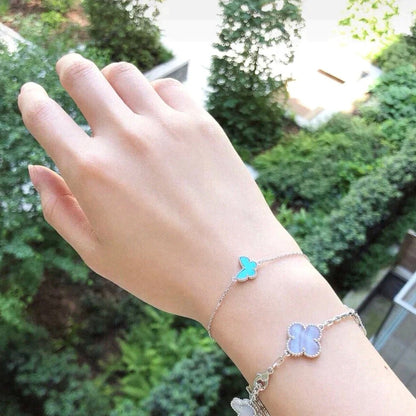 [⭐Veyra]BUTTERFLY TURQUOISE BUTTERFLY BRACELET SILVER