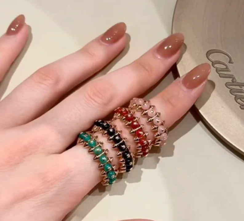 [⭐Veyra]CLASH ELEGANT ROSE GOLD RING FEATURING NATURAL AGATE