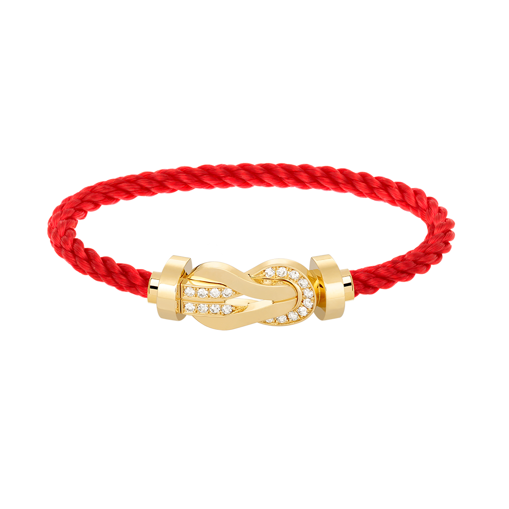 [⭐Veyra]CHANCE LARGE 8 FIGURE BUCKLE HALF DIAMOND BRACELET GOLD