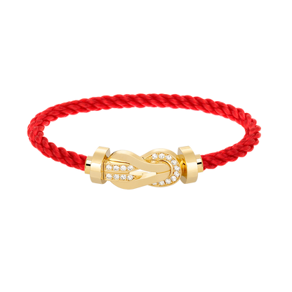[⭐Veyra]CHANCE LARGE 8 FIGURE BUCKLE HALF DIAMOND BRACELET GOLD