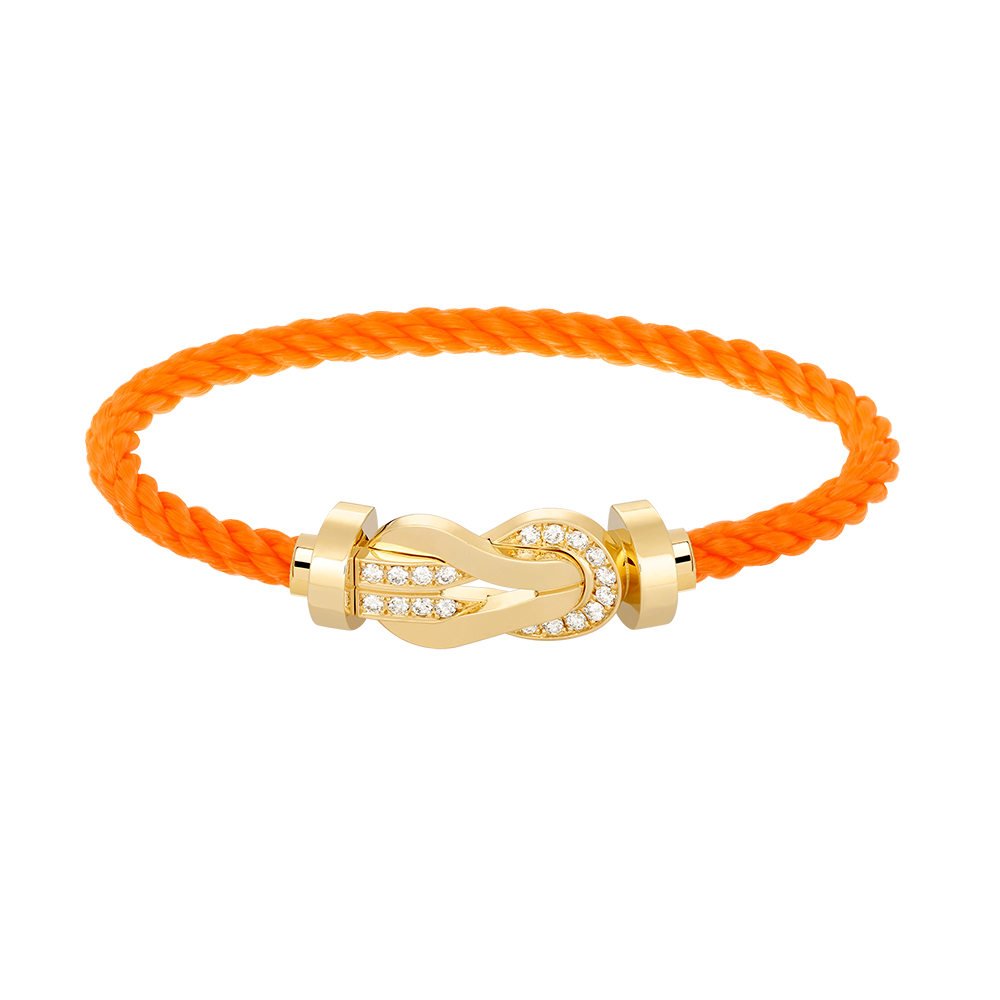 [⭐Veyra]CHANCE LARGE 8 FIGURE BUCKLE HALF DIAMOND BRACELET GOLD