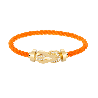 [⭐Veyra]CHANCE LARGE 8 FIGURE BUCKLE HALF DIAMOND BRACELET GOLD