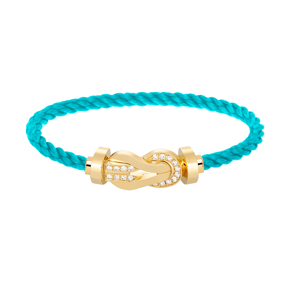 [⭐Veyra]CHANCE LARGE 8 FIGURE BUCKLE HALF DIAMOND BRACELET GOLD