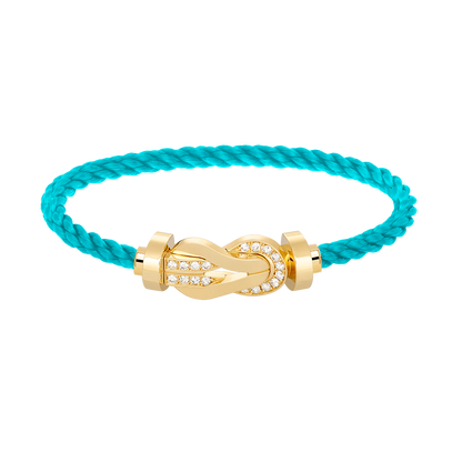 [⭐Veyra]CHANCE LARGE 8 FIGURE BUCKLE HALF DIAMOND BRACELET GOLD