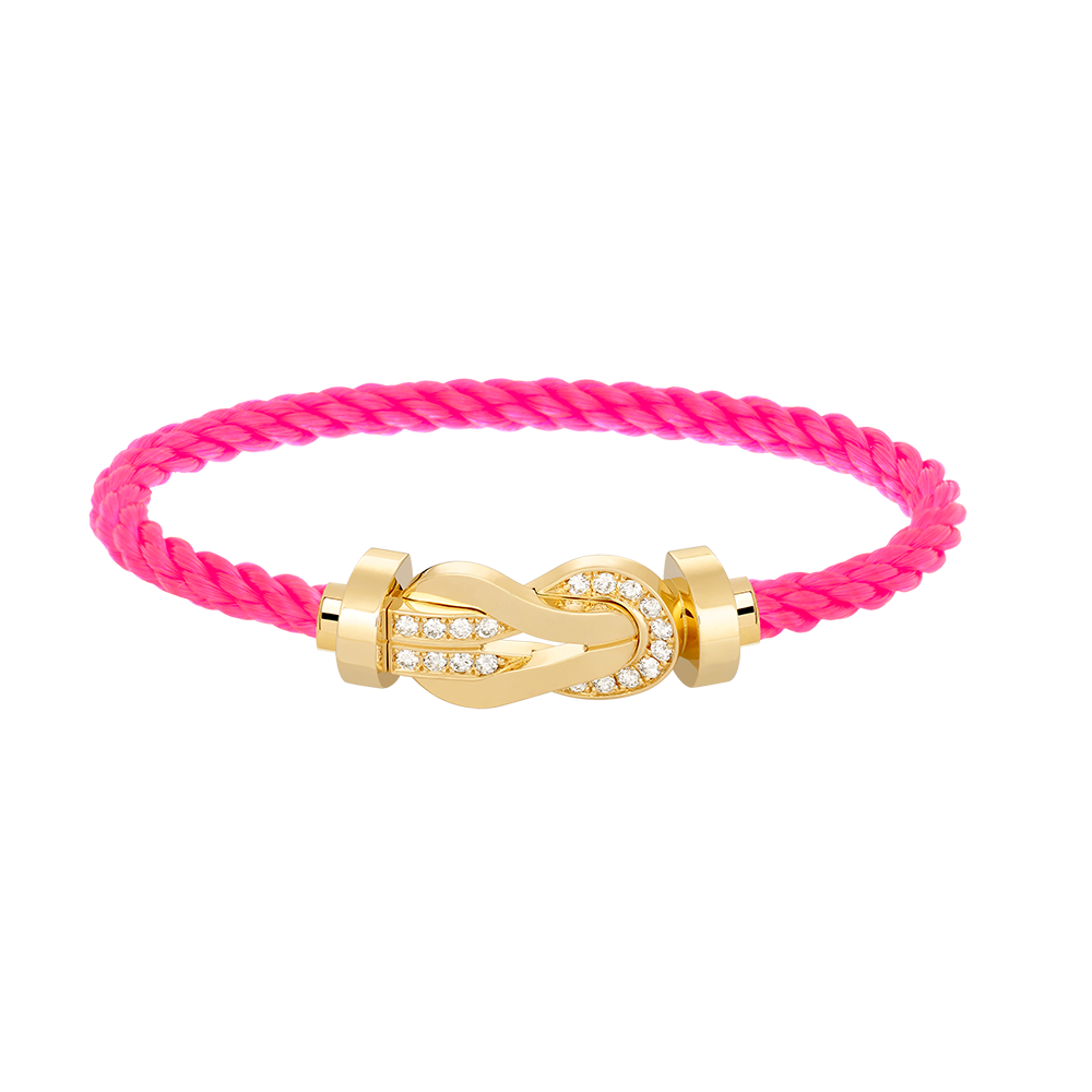 [⭐Veyra]CHANCE LARGE 8 FIGURE BUCKLE HALF DIAMOND BRACELET GOLD
