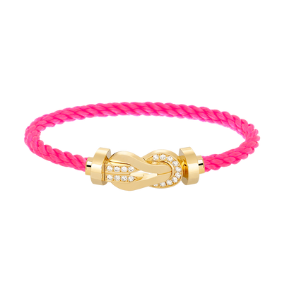 [⭐Veyra]CHANCE LARGE 8 FIGURE BUCKLE HALF DIAMOND BRACELET GOLD