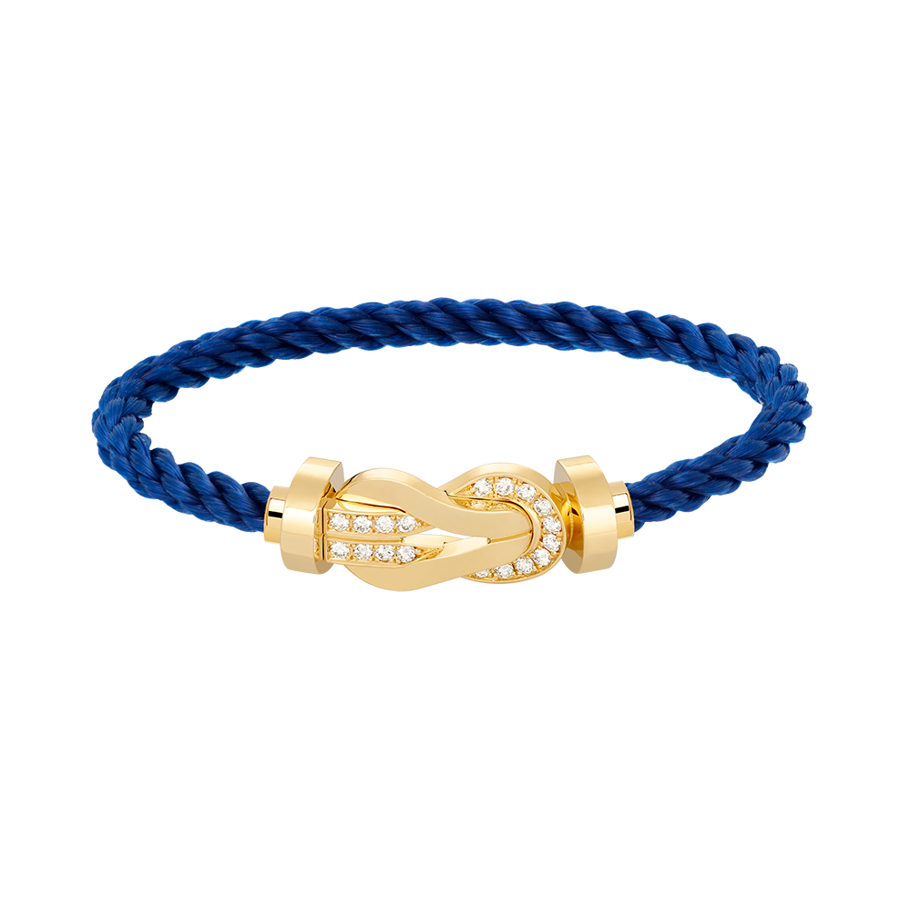 [⭐Veyra]CHANCE LARGE 8 FIGURE BUCKLE HALF DIAMOND BRACELET GOLD