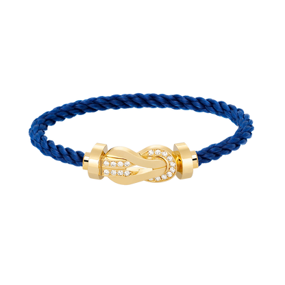 [⭐Veyra]CHANCE LARGE 8 FIGURE BUCKLE HALF DIAMOND BRACELET GOLD