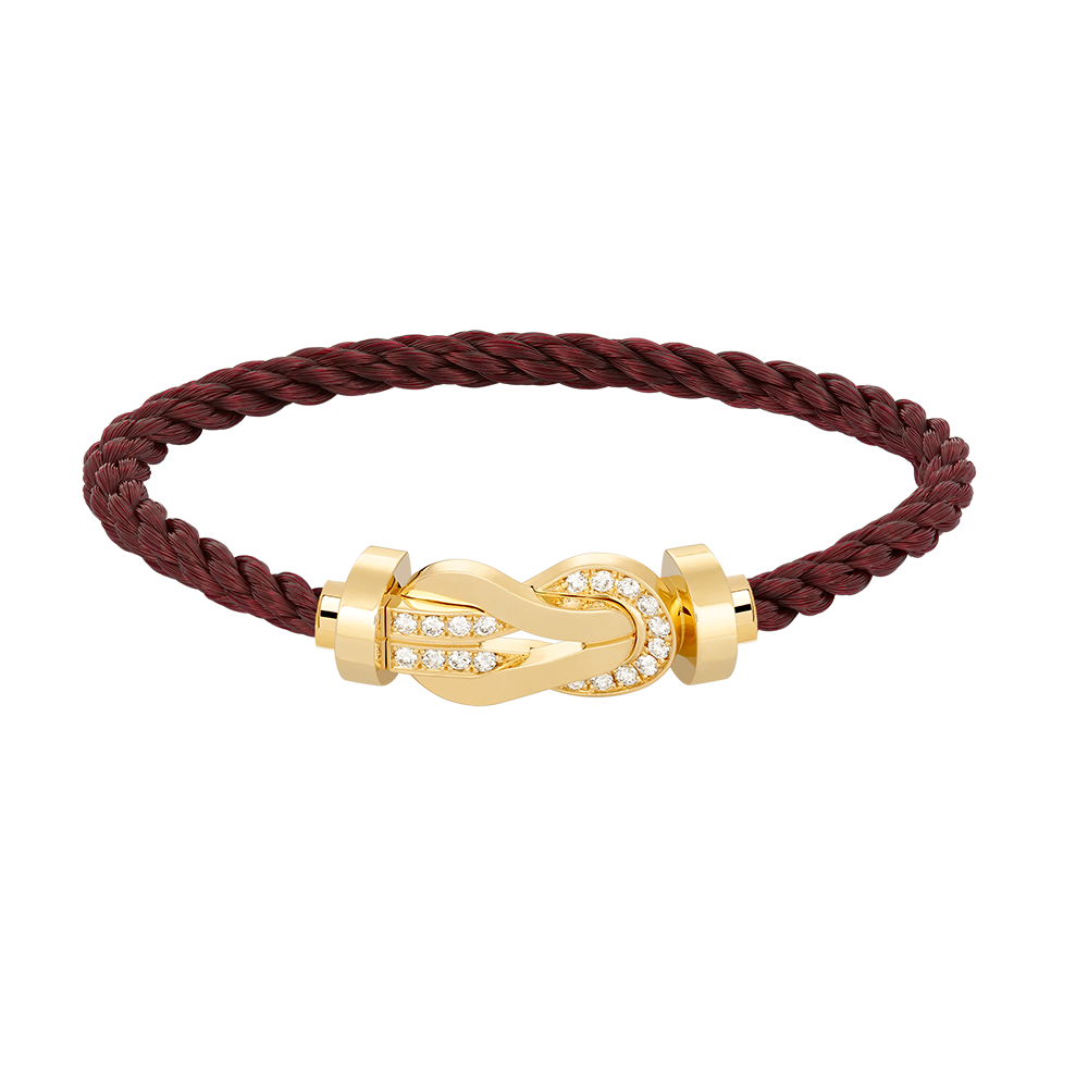 [⭐Veyra]CHANCE LARGE 8 FIGURE BUCKLE HALF DIAMOND BRACELET GOLD