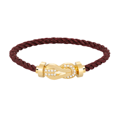 [⭐Veyra]CHANCE LARGE 8 FIGURE BUCKLE HALF DIAMOND BRACELET GOLD