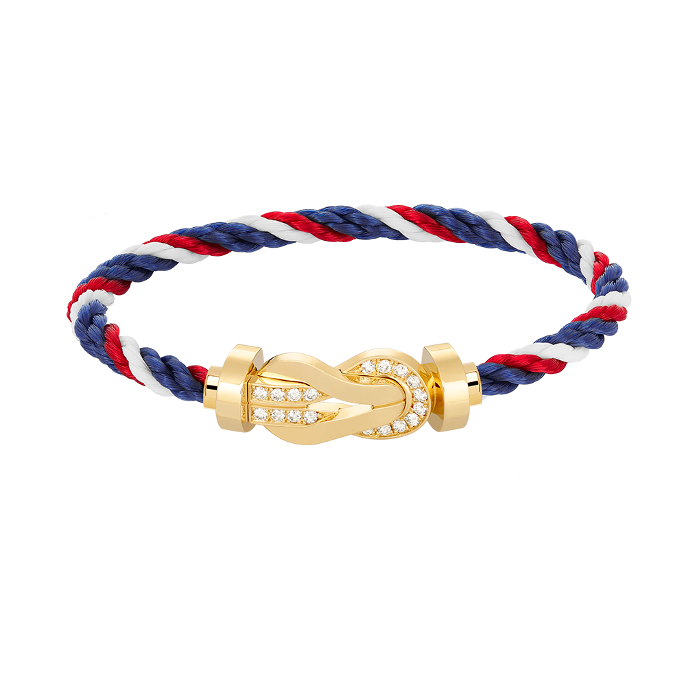 [⭐Veyra]CHANCE LARGE 8 FIGURE BUCKLE HALF DIAMOND BRACELET GOLD