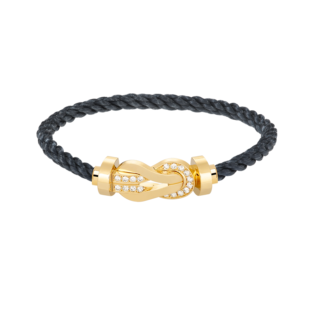 [⭐Veyra]CHANCE LARGE 8 FIGURE BUCKLE HALF DIAMOND BRACELET GOLD