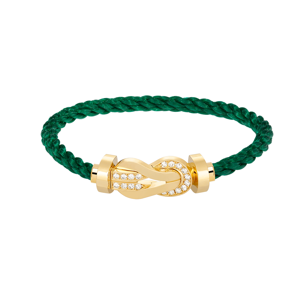 [⭐Veyra]CHANCE LARGE 8 FIGURE BUCKLE HALF DIAMOND BRACELET GOLD