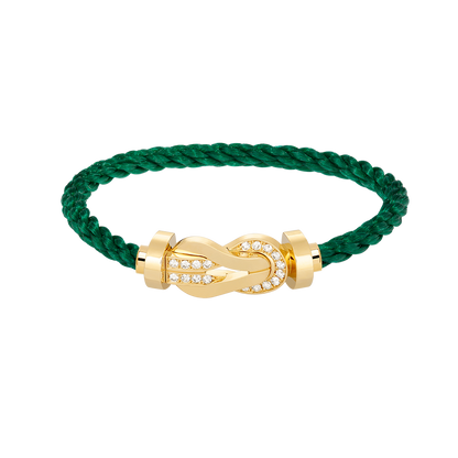 [⭐Veyra]CHANCE LARGE 8 FIGURE BUCKLE HALF DIAMOND BRACELET GOLD