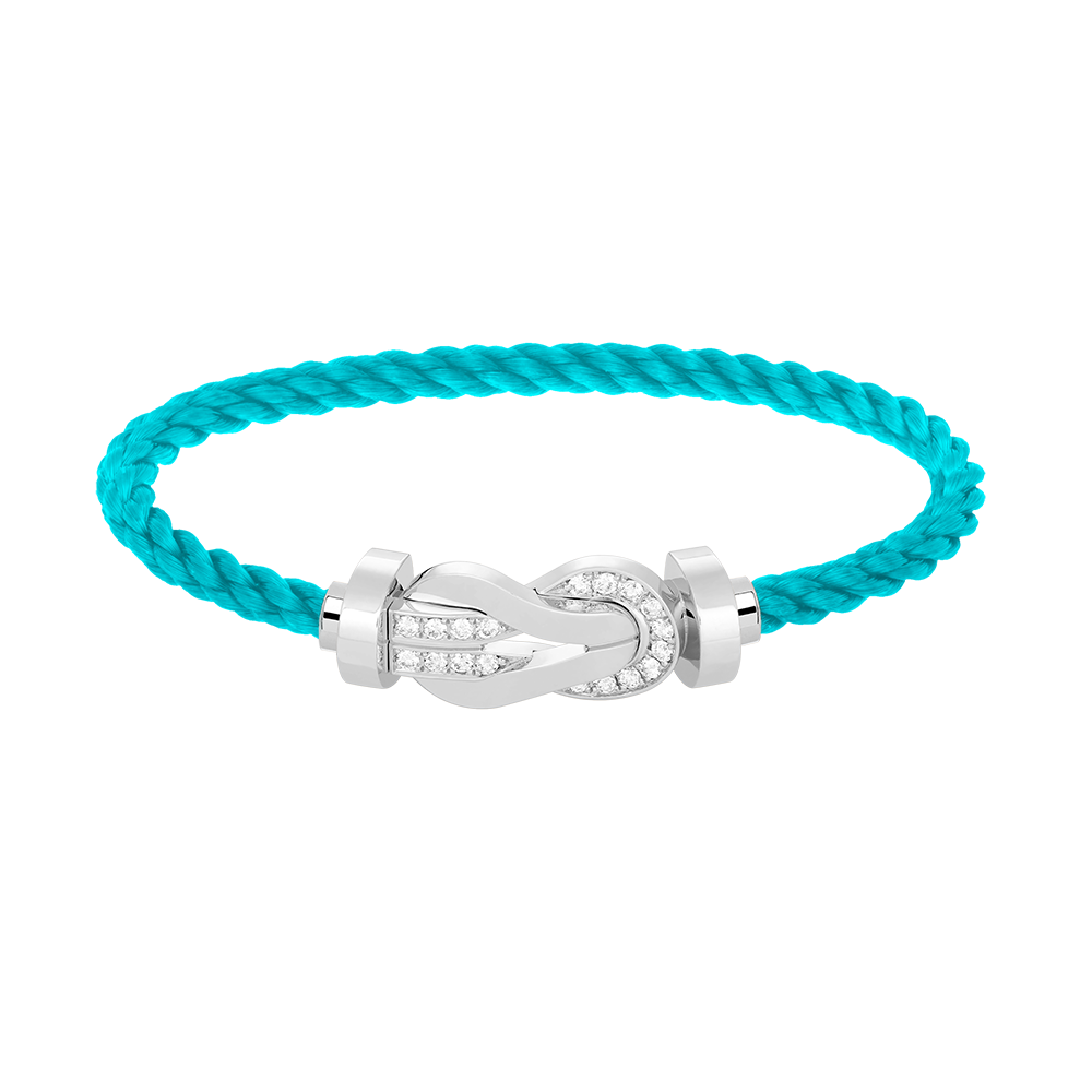 [⭐Veyra]CHANCE LARGE 8 FIGURE BUCKLE HALF DIAMOND BRACELET SILVER