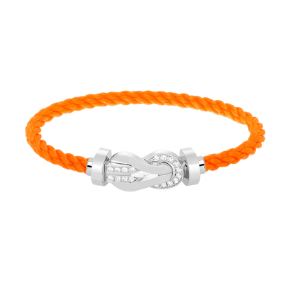 [⭐Veyra]CHANCE LARGE 8 FIGURE BUCKLE HALF DIAMOND BRACELET SILVER