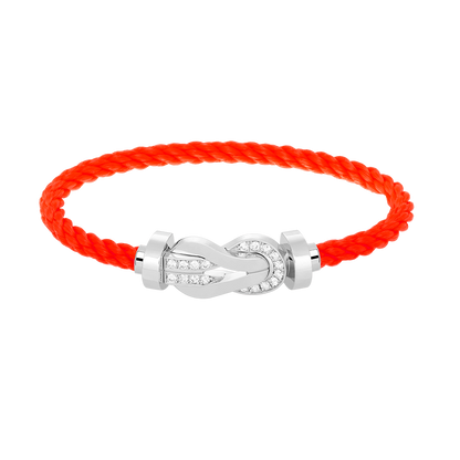 [⭐Veyra]CHANCE LARGE 8 FIGURE BUCKLE HALF DIAMOND BRACELET SILVER