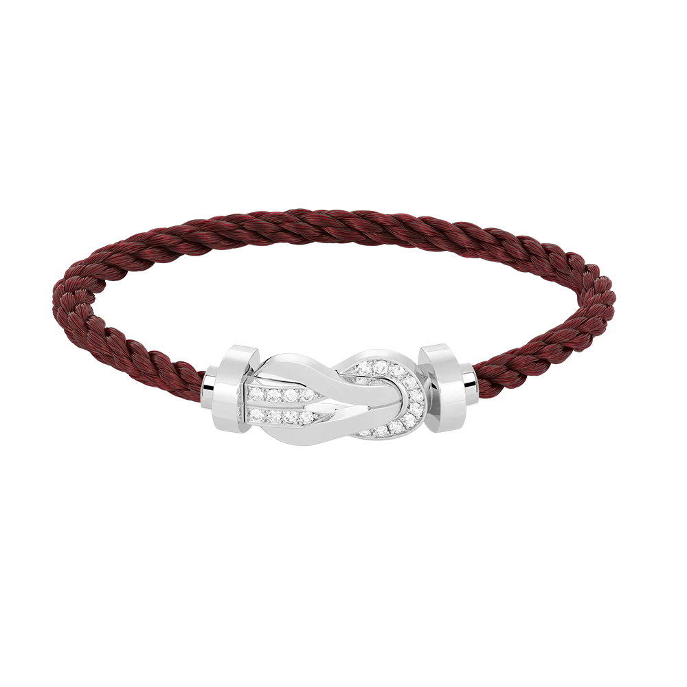 [⭐Veyra]CHANCE LARGE 8 FIGURE BUCKLE HALF DIAMOND BRACELET SILVER