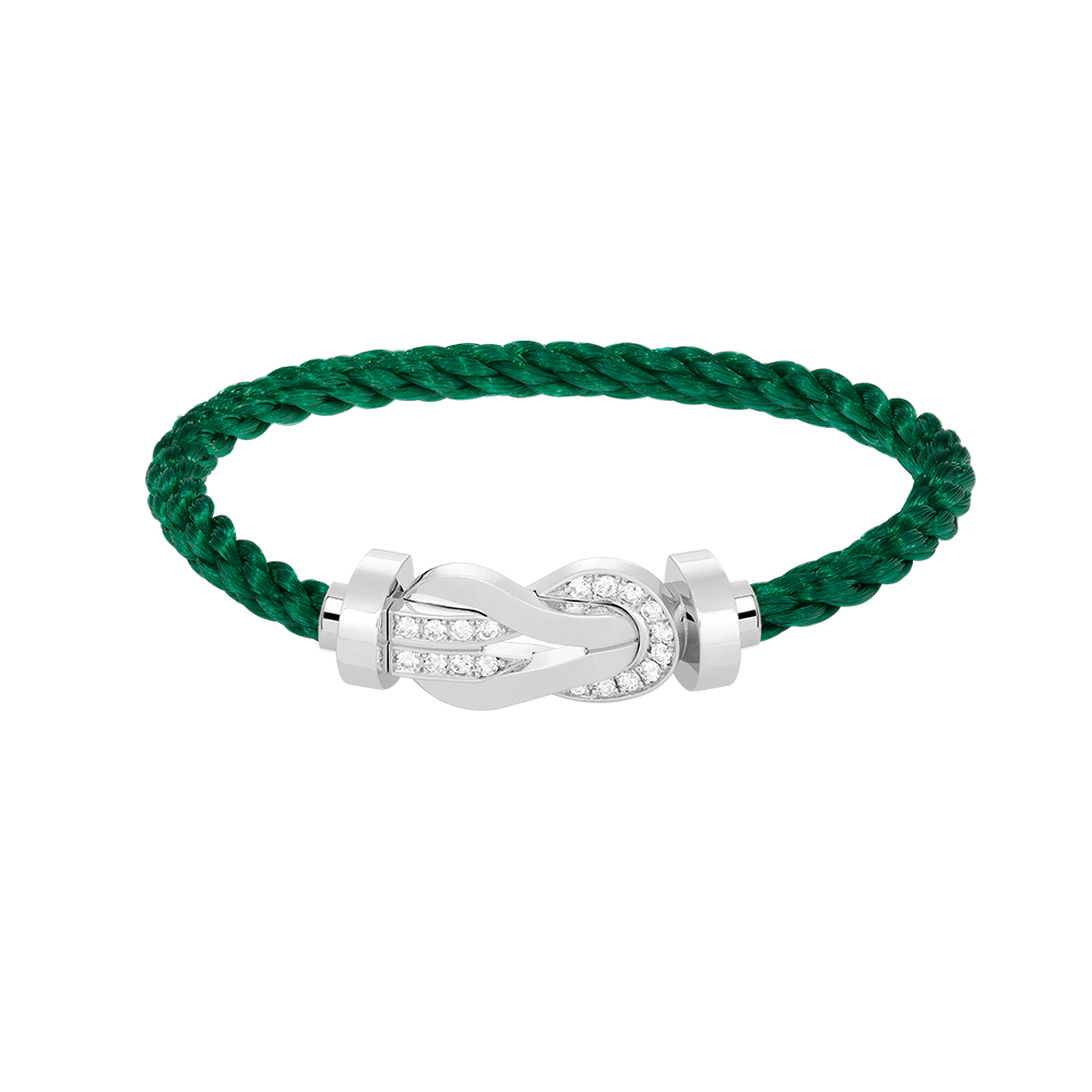 [⭐Veyra]CHANCE LARGE 8 FIGURE BUCKLE HALF DIAMOND BRACELET SILVER