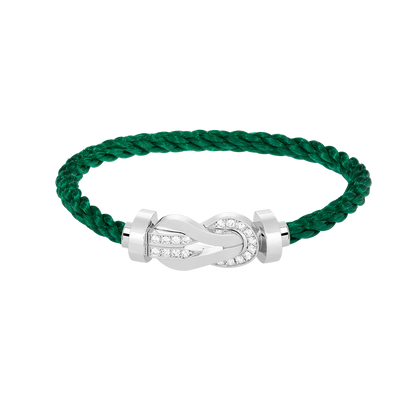 [⭐Veyra]CHANCE LARGE 8 FIGURE BUCKLE HALF DIAMOND BRACELET SILVER