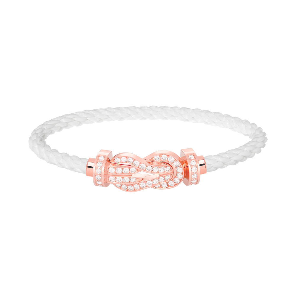 [⭐Veyra]CHANCE LARGE 8 FIGURE BUCKLE FULL DIAMOND BRACELET ROSE GOLD