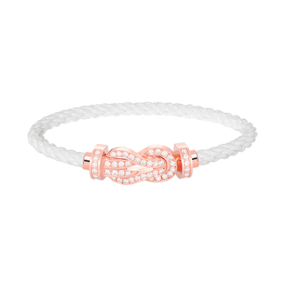 [⭐Veyra]CHANCE LARGE 8 FIGURE BUCKLE FULL DIAMOND BRACELET ROSE GOLD