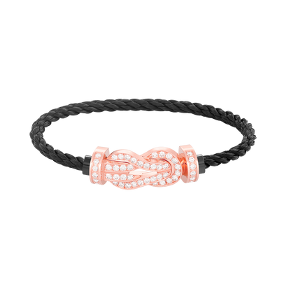 [⭐Veyra]CHANCE LARGE 8 FIGURE BUCKLE FULL DIAMOND BRACELET ROSE GOLD