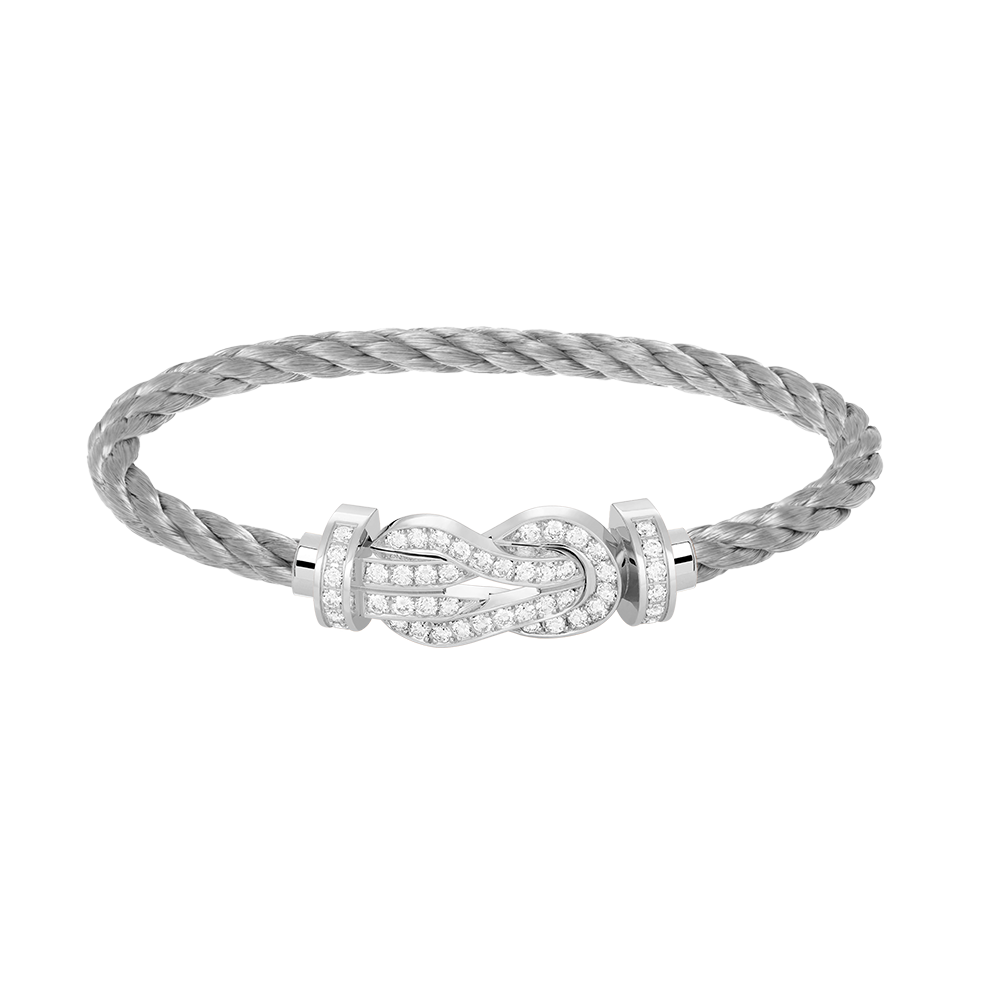 [⭐Veyra]CHANCE LARGE 8 FIGURE BUCKLE FULL DIAMOND BRACELET SILVER