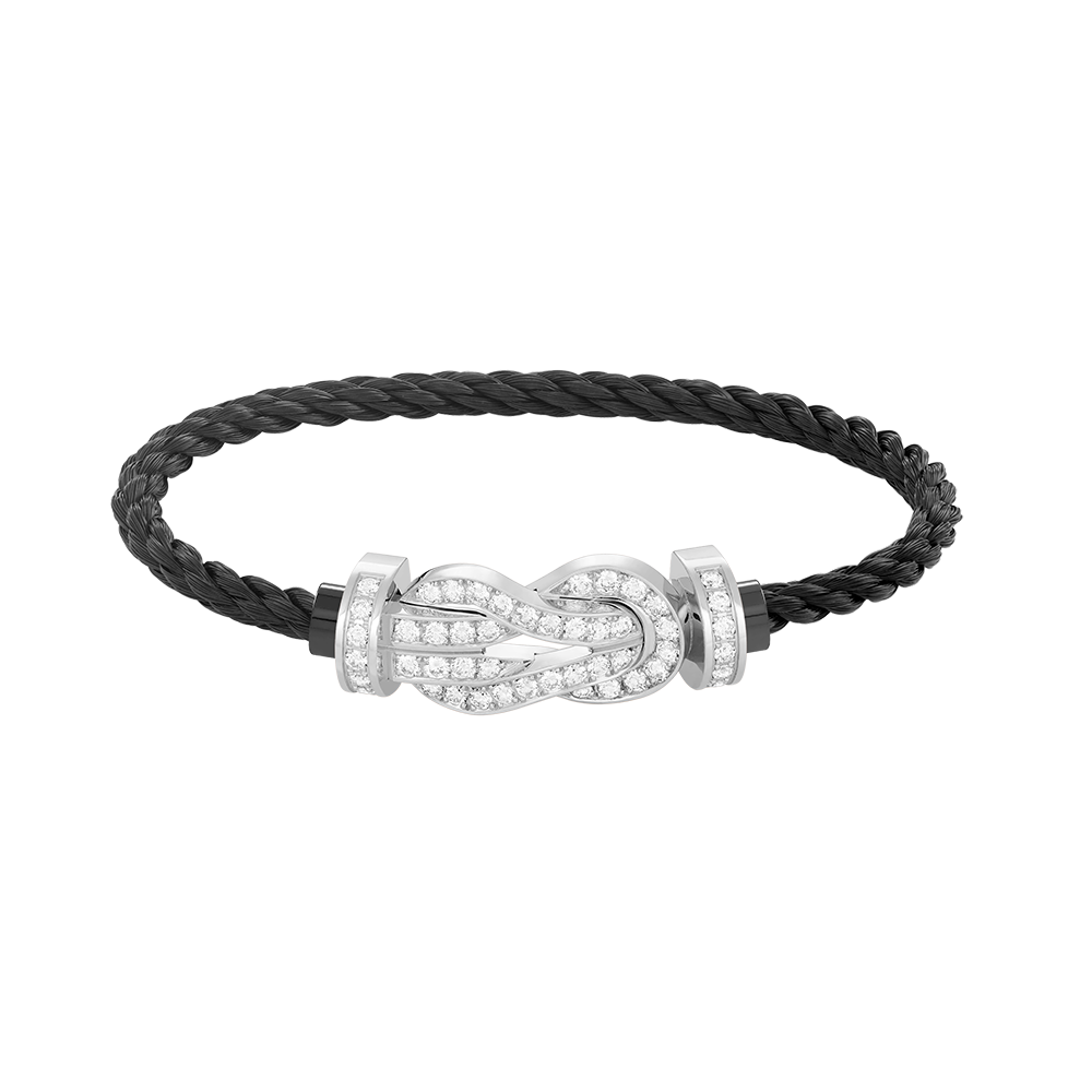 [⭐Veyra]CHANCE LARGE 8 FIGURE BUCKLE FULL DIAMOND BRACELET SILVER