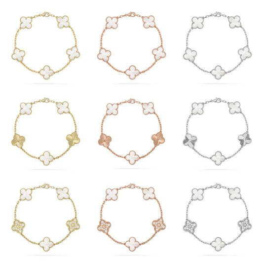 [⭐Veyra]CLOVER WHITE PEARL MOP 5 MOTIF BRACELET COLLECTION