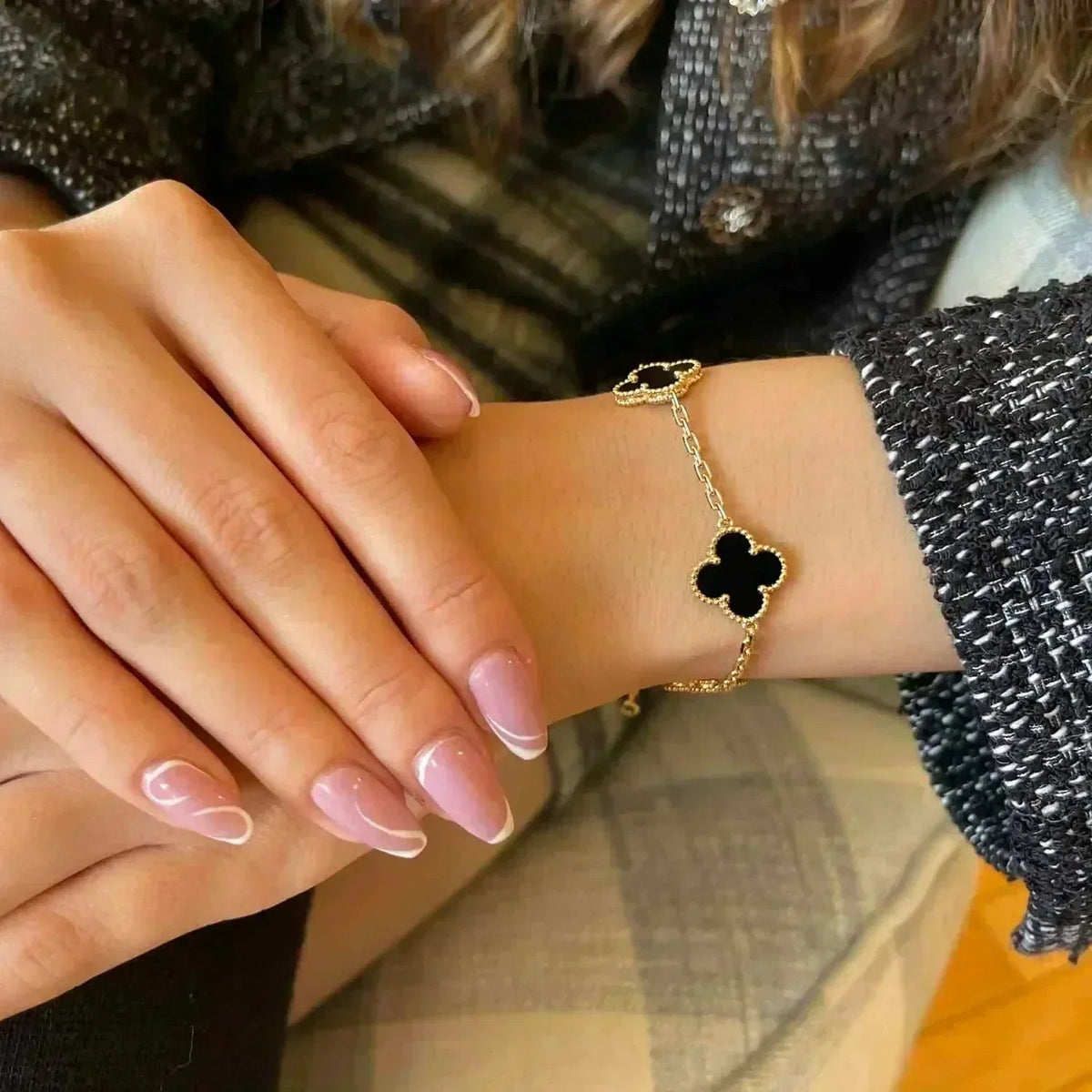 [⭐Veyra] CLOVER 5 MOTIF ONYXS BRACELET COLLECTION