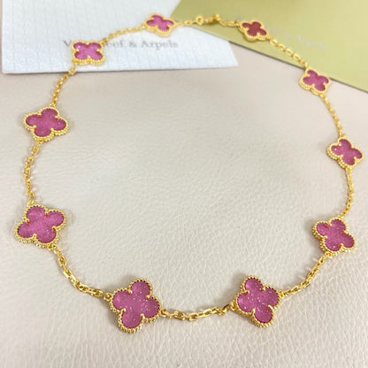 [⭐Veyra]CLOVER 10 MOTIFS  NEW BUBBLE PINK ENAMEL