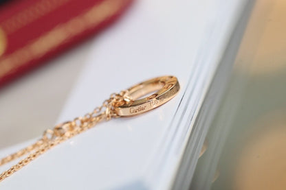 [⭐Veyra]LOVE NECKLACE ADJUSTABLE ROSE GOLD 2 DIAMOND