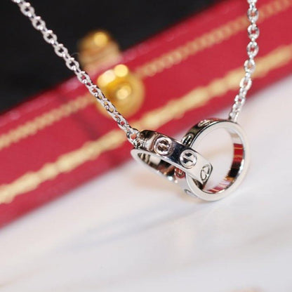 [⭐Veyra]LOVE NECKLACE PINK GOLD AND SILVER