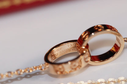 [⭐Veyra]LOVE NECKLACE PINK GOLD AND SILVER