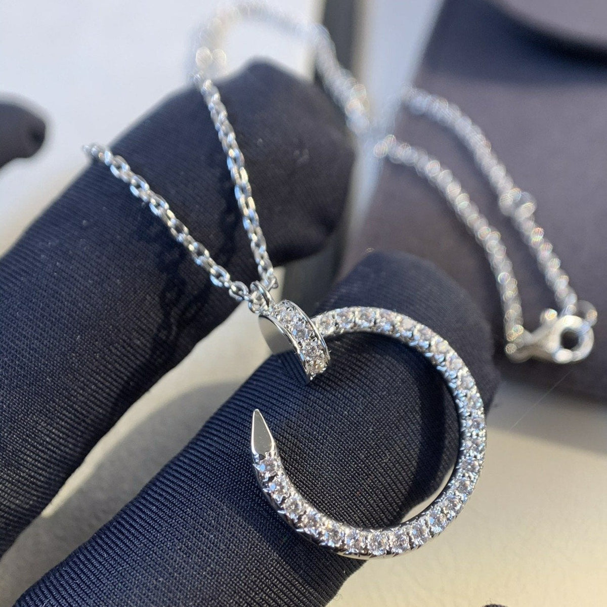 [⭐Veyra]JUSTE NECKLACE SILVER DIAMONDS