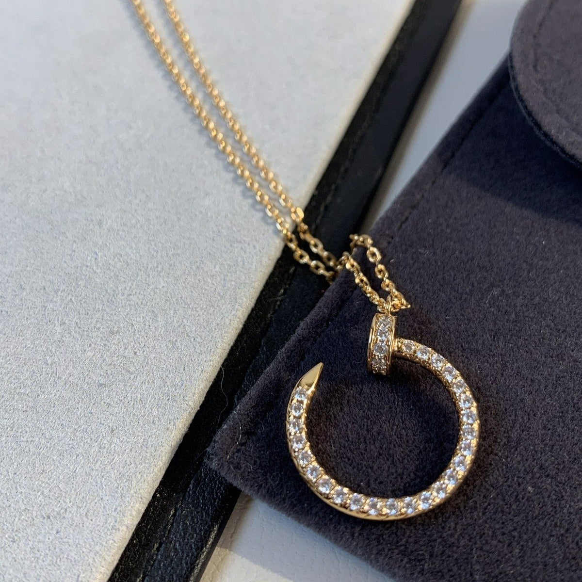 [⭐Veyra]JUSTE NECKLACE PINK GOLD DIAMONDS