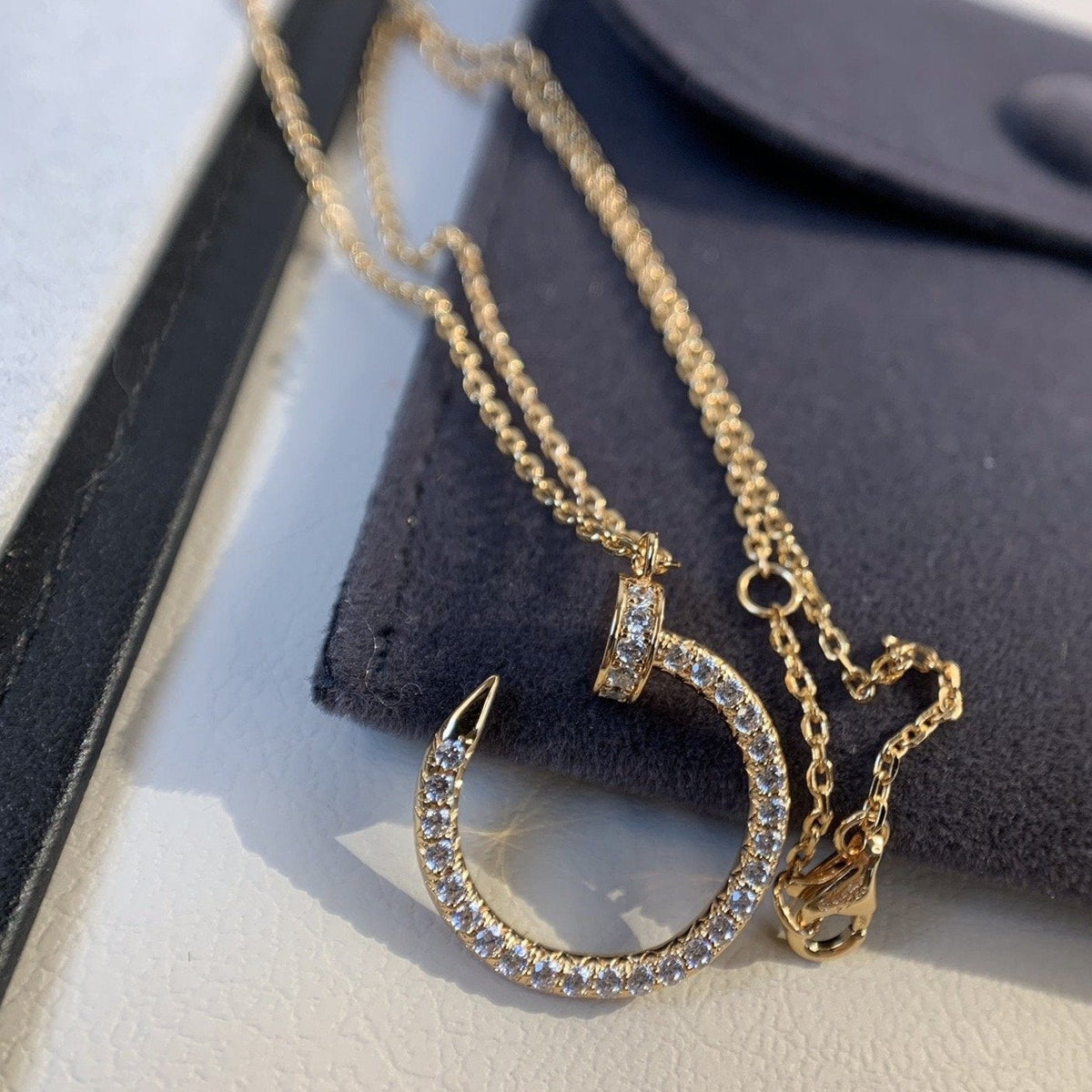 [⭐Veyra]JUSTE NECKLACE PINK GOLD DIAMONDS