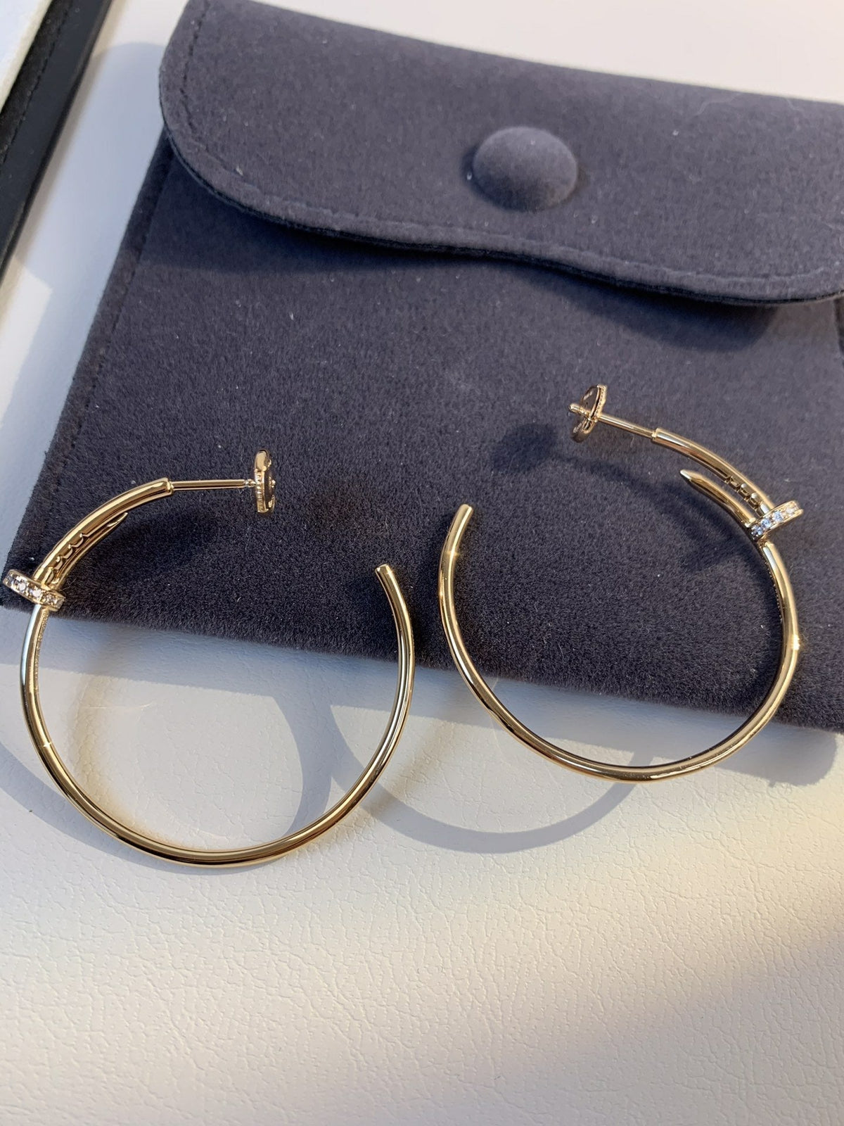 [⭐Veyra]JUSTE EARRINGS GOLD DIAMONDS 1.8MM
