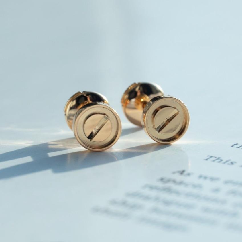 [⭐Veyra]LOVE EARRINGS PINK GOLD 10MM