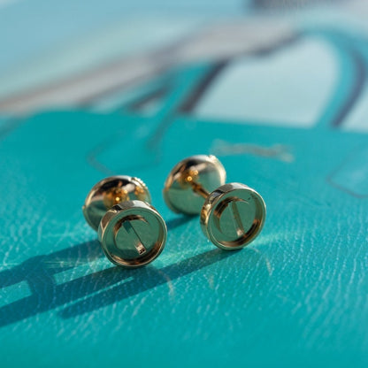[⭐Veyra]LOVE EARRINGS PINK GOLD 10MM