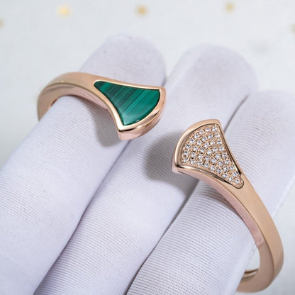 [⭐Veyra]DREAM BRACELET OPEN MALACHITE PINK GOLD