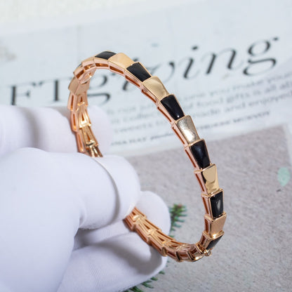 [⭐Veyra]SERPENTI BRACELET PINK GOLD ONYX