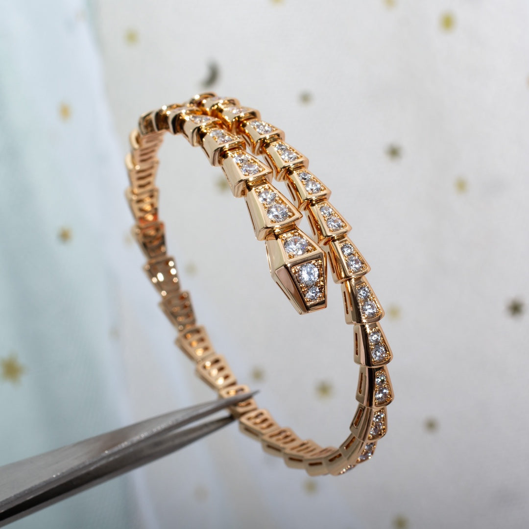 [⭐Veyra]SERPENTI BRACELET 6.8MM PINK GOLD DIAMOND