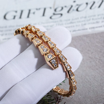 [⭐Veyra]SERPENTI BRACELET 6.8MM PINK GOLD DIAMOND