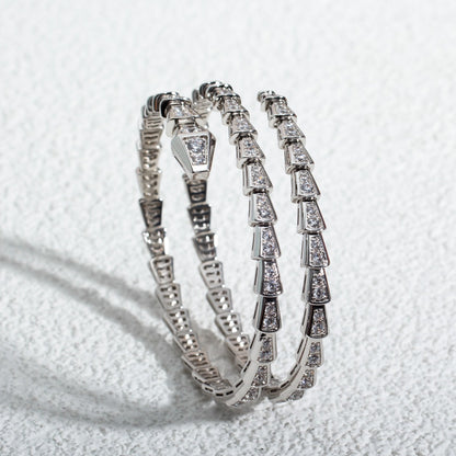 [⭐Veyra]SERPENTI BRACELET SILVER DIAMOND DOUBLE ROW