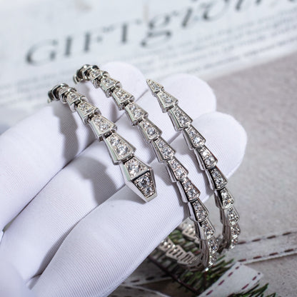 [⭐Veyra]SERPENTI BRACELET SILVER DIAMOND DOUBLE ROW