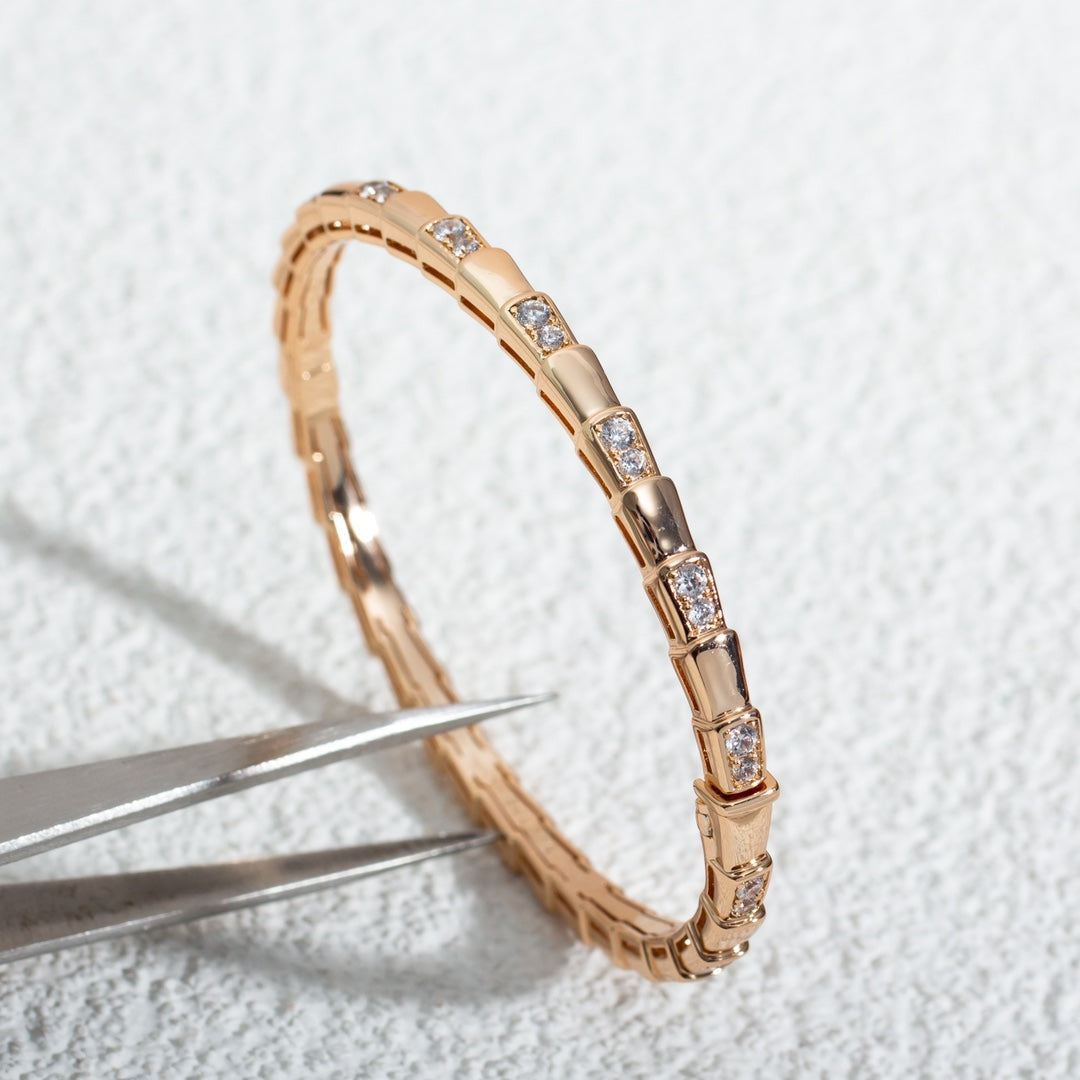 [⭐Veyra]SERPENTI SMALL BRACELET PINK GOLD DIAMOND