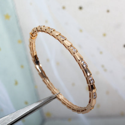 [⭐Veyra]SERPENTI SMALL BRACELET PINK GOLD DIAMOND