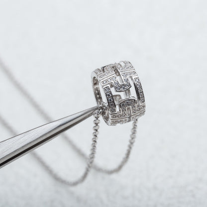 [⭐Veyra]PARENTESI NECKLACE SILVER DIAMOND